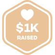You received $1000 in donations badge