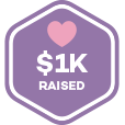 You received $1000 in donations badge