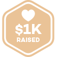 You received $1000 in donations badge