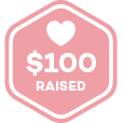 You received $100 in donations badge